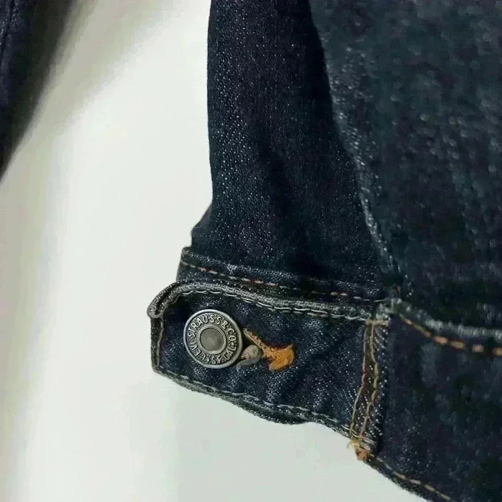 Vintage Levi’s Red Tab 90s Womens Dark Denim Country Western Jacket Medium - Picture 7 of 13